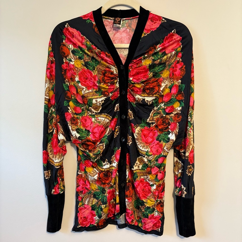 Jean Paul Gaultier Floral Wing sleeved Cardigan